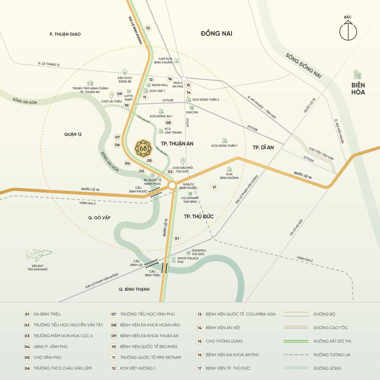 Vị trí dự án The Emerald Boulevard Bình Dương
